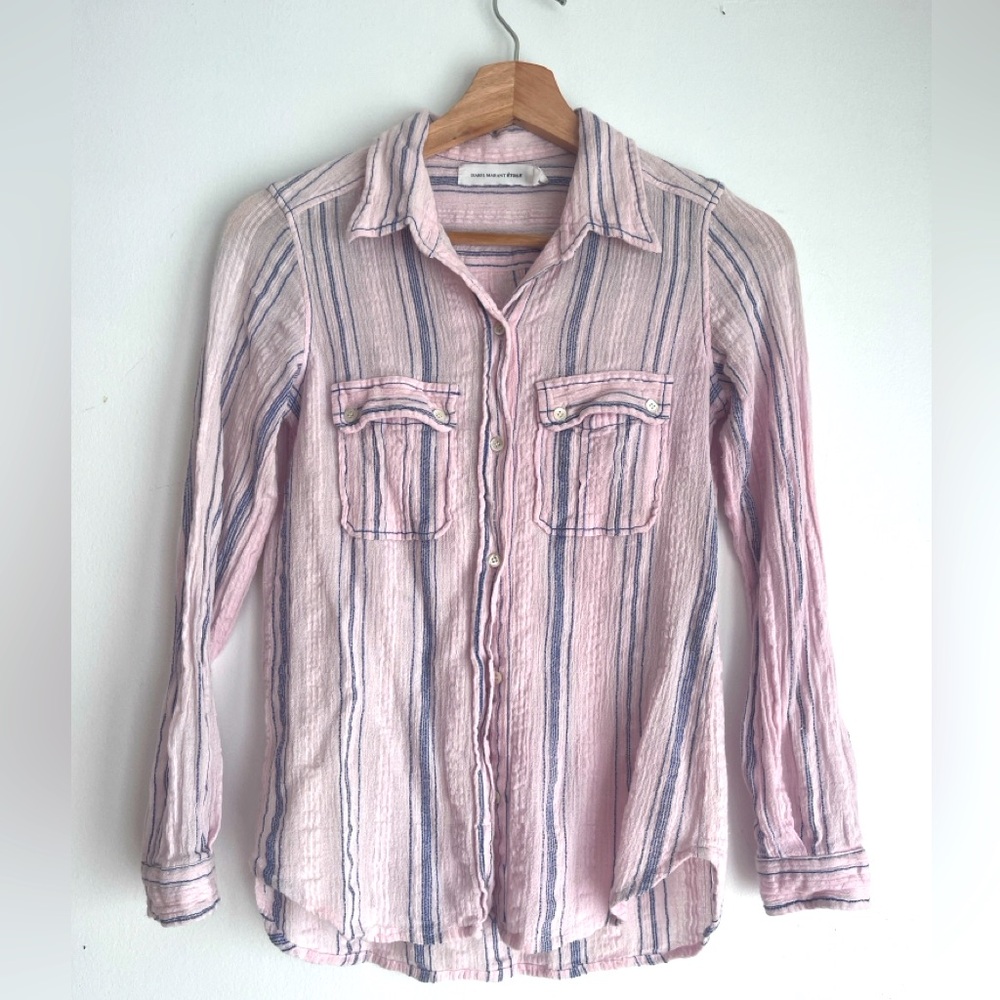 Isabel Marant étoile Pink and white striped cotton shirt